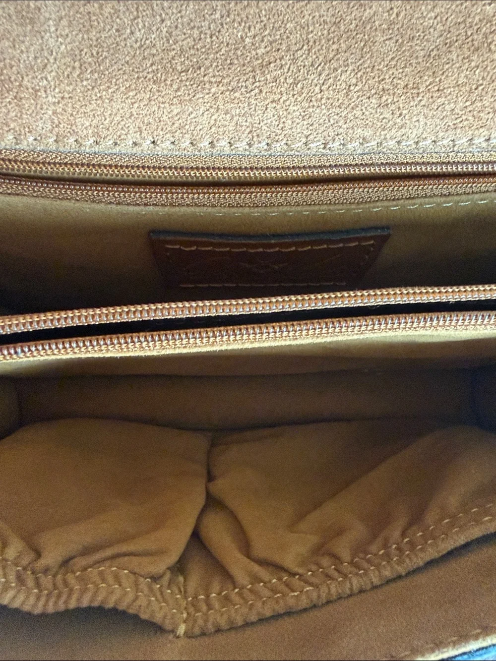 Patricia Nash Authentic Leather Heritage PORCILI Tan Top Handle Crossbody Bag